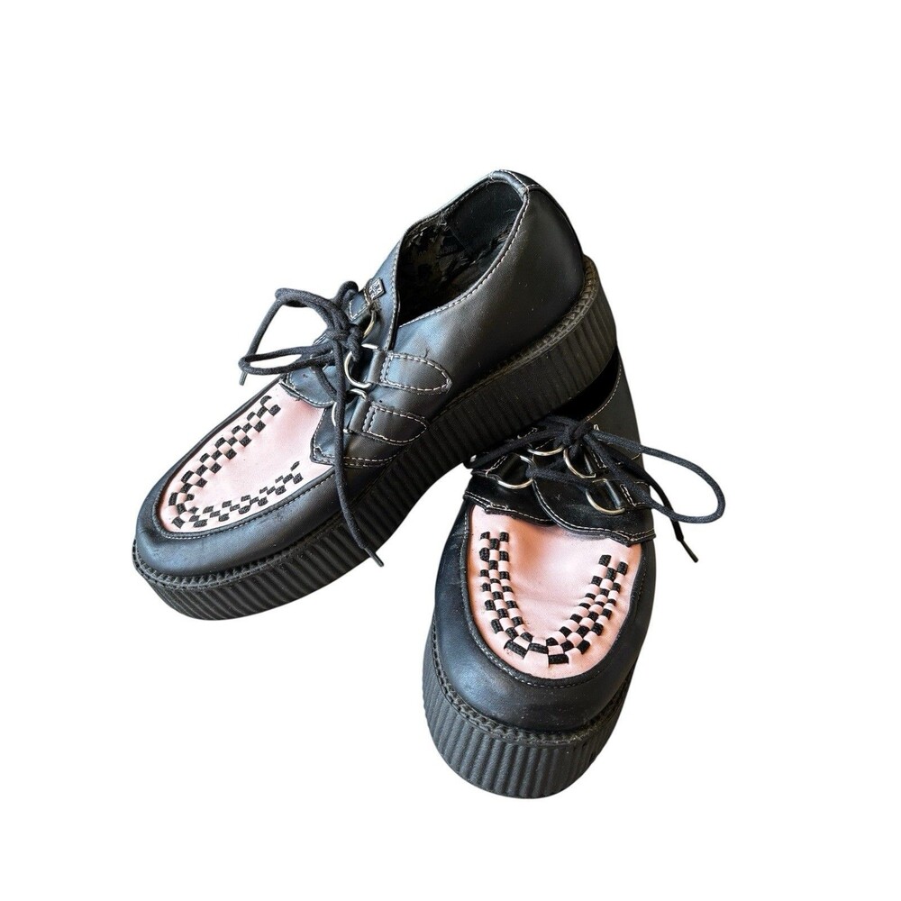 TUK U.K. VIVA MONDO CREEPER, Pink Black Platform Brogues Rockabilly, Ska Punk 10